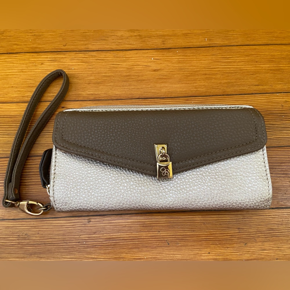 Elegant Brown and Silver Women's Clutch